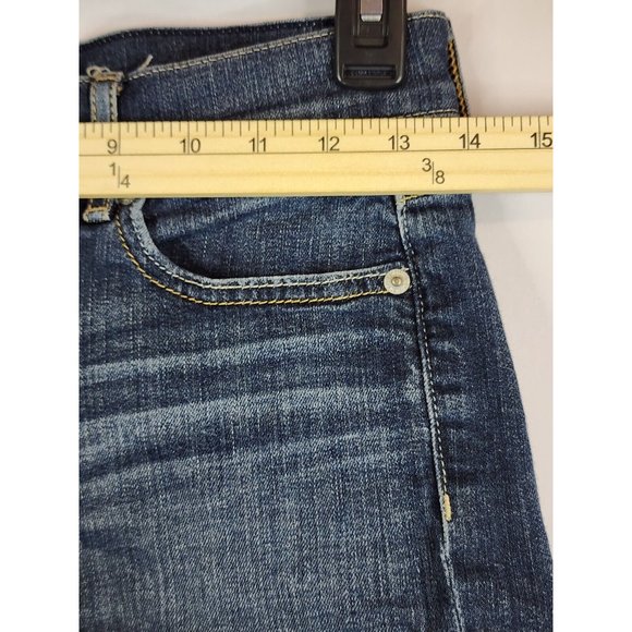 American Eagle Jean Shorts Womens Size 2 Blue Denim Stretch Embroidered Pockets - Picture 4 of 12